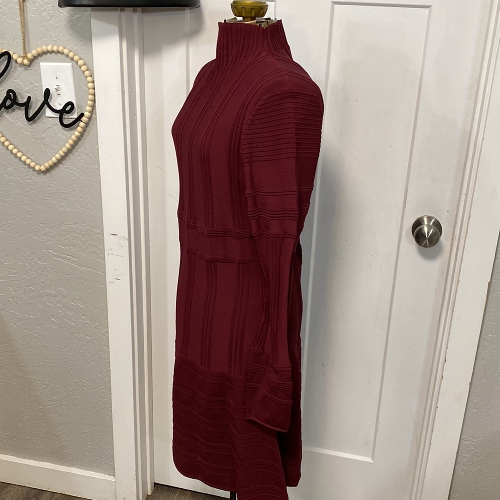 LEON MAX LIMITED EDITION KNIT DRESS RED LONG SLEEVE SIZE LARGE - Picture 11 of 16